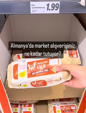 Almanya da Yaptığı İki Haftalık Market Alışverişini Gözümüze Sokarken