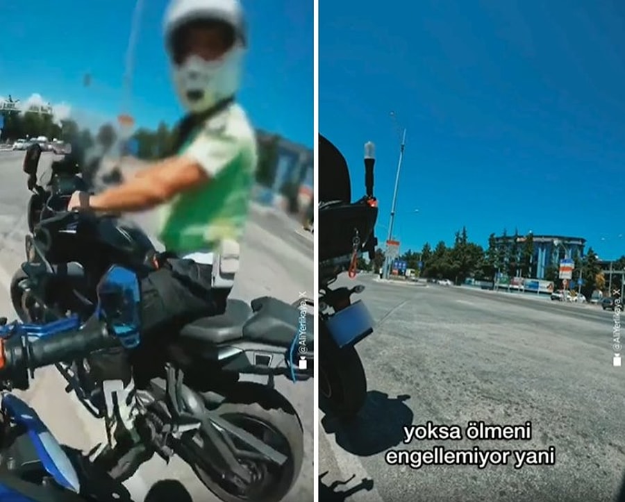 Motosiklet Kullanan Gence Yaptığı Uyarı ile Gündem Olan Trafik