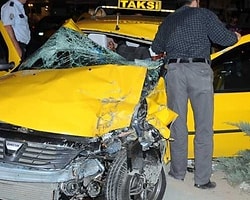 Ters yöne giren taksi dehşet saçtı