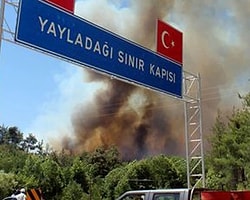Türkiye-Suriye Sınırında Yangın