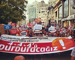 4+4+4 Sistemine Karşı Çıkan Yaklaşık Bin Kişi Taksim'de Eylem Düzenledi