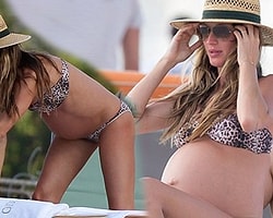 Gisele Bundchen Hamileyken Bikini Giydi