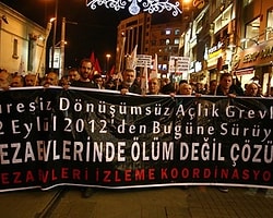 Açlık Grevleri İçin Meşaleli Yürüyüş