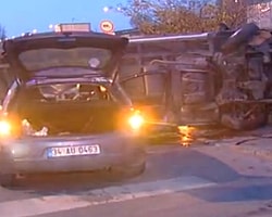 Minibüs Otomobilin Üzerine Uçtu: 6 Yaralı