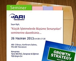 Küçük İşletmelerde Büyüme Senaryoları Seminerine Davetlisiniz