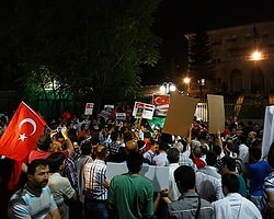 Mısır'ın Ankara Büyükelçiliği Önünde Mursi'ye Destek Gösterisi