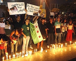 BM Binası Önünde Suriye Protestosu