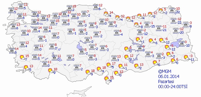 Meteoroloji'den Buzlanma, Don ve Sis Uyarısı