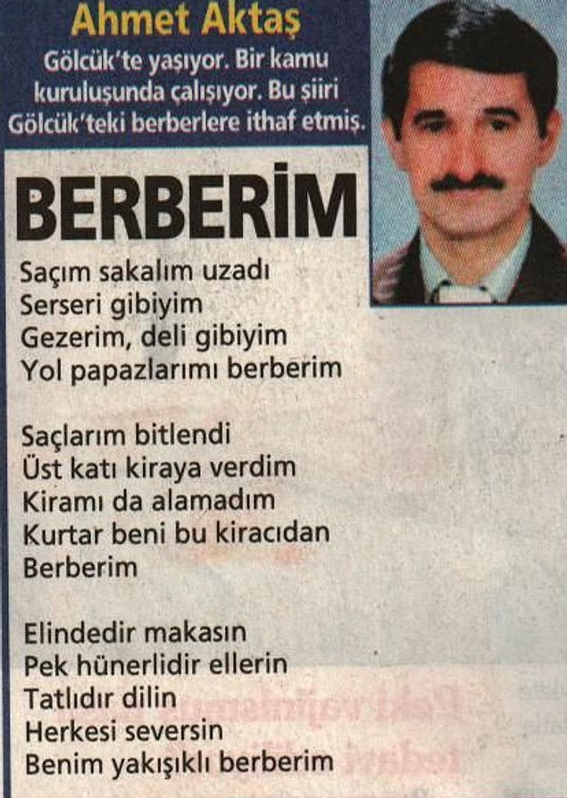 11. Berberine şiiir yazan kamusal şair.