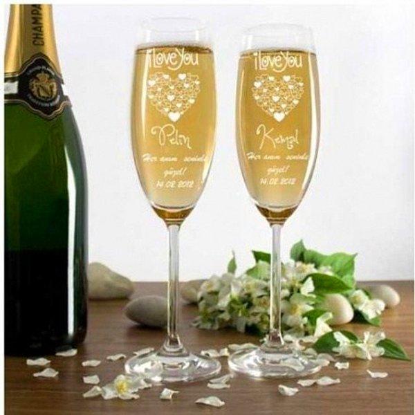 8-) Kişiye Özel Şampanya Kadehleri