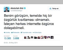 Abdullah Gül'ün internet özgürlüğü ile ilgili tweet'inin arkasında durması için imza kampanyası başlatıldı.