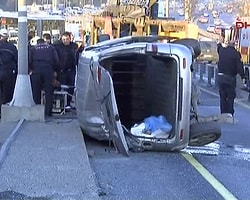 Bariyerleri Parçalayarak Metrobüs Yoluna Girdi