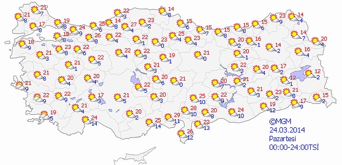 Sıcaklık Mevsim Normallerinin 3 ila 7 Derece Üzerinde