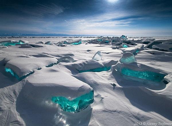 8. Turquoise Ice, Lake Baikal, Russia