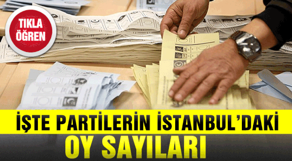 Partilerin İstanbul’da aldıkları oy sayıları