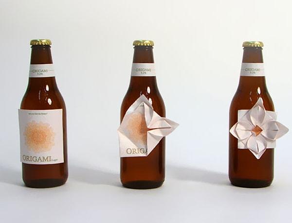 8- Kağıt Katlama Sanatı'Origami' ile Yapılan Bira Ambalajı