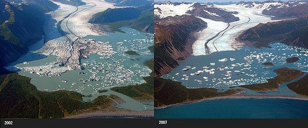 4. Bear Buzulu'nun 2002 ve 2007 yıllarındaki başka bir karşılaştırmalı görüntüsü.