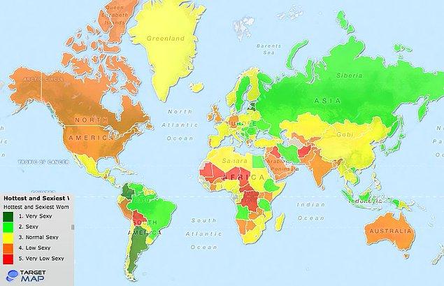 3- Ülkelere Göre En Seksi Kadınların Haritası