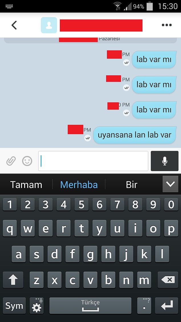 9. sabah sabah gelen lab var mı mesajları
