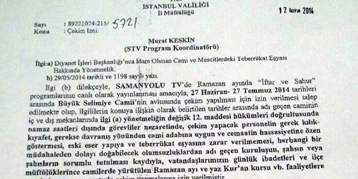 Samanyolu TV'nin İftar ve Sahur Programına Belediyeden Engel