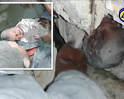 Halep’te 2 Aylık Bebek Enkazdan Sağ Çıkarıldı