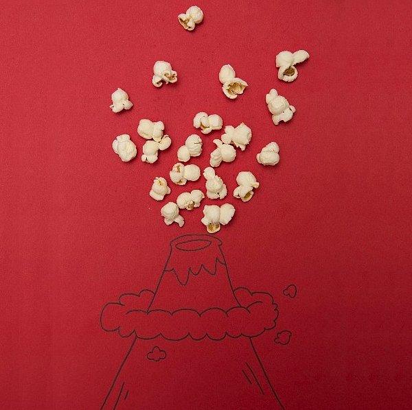 10. popcorn volcano..