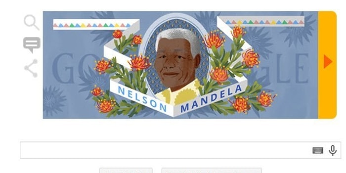 Google'dan Mandela'nın Doğum Gününe Özel Doodle