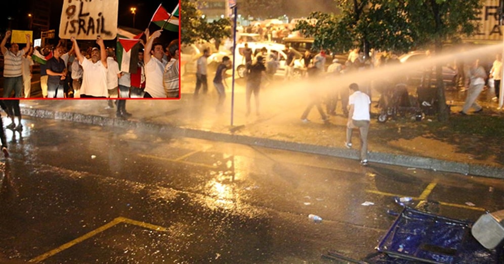 İsrail'in Kara Harekatını Protesto Edenlere Polis Müdahalesi