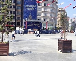 Taksim Meydanı'nda İlginç Ağaçlandırma