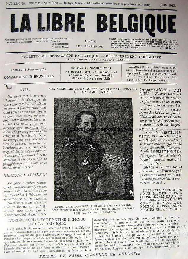 Libre Belgique gazetesi, BelÃ§ika