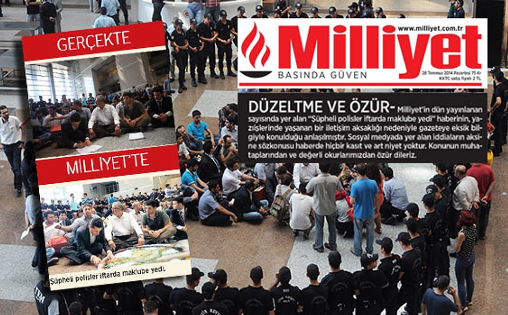 Milliyet Yazı İşlerinden Maklube Özrü