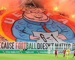 Legia Varşova Taraftarından UEFA'ya Ağır Gönderme!