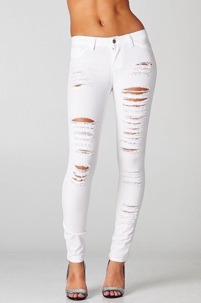 2015 Beyaz Jean Pantolon Modelleri