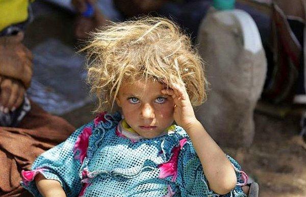 24. İŞİD'in elinden kaçarak Duhok bölgesine sığınan Yezidi kız