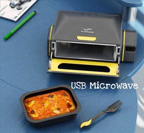 82. USB ile çalışan bu mikrodalga fırın ile bilgisayarınızın yanı başında yemek pişirebilirsiniz