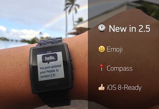 Pebble Güncellendi, Emoji, iOS 8 ve Pusula Desteği Geldi