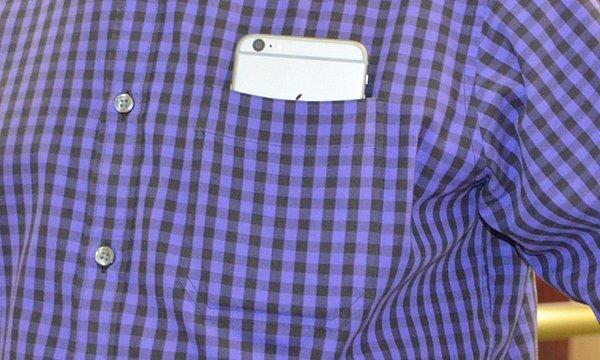 iPhone 6 Plus'ı gömlek cebinde düşürmemek için dikkatli olmak gerek.