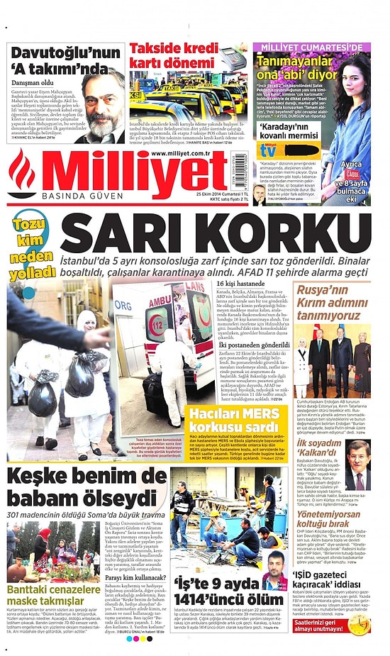 Gazetelerde Bugün | 25 Ekim Cumartesi