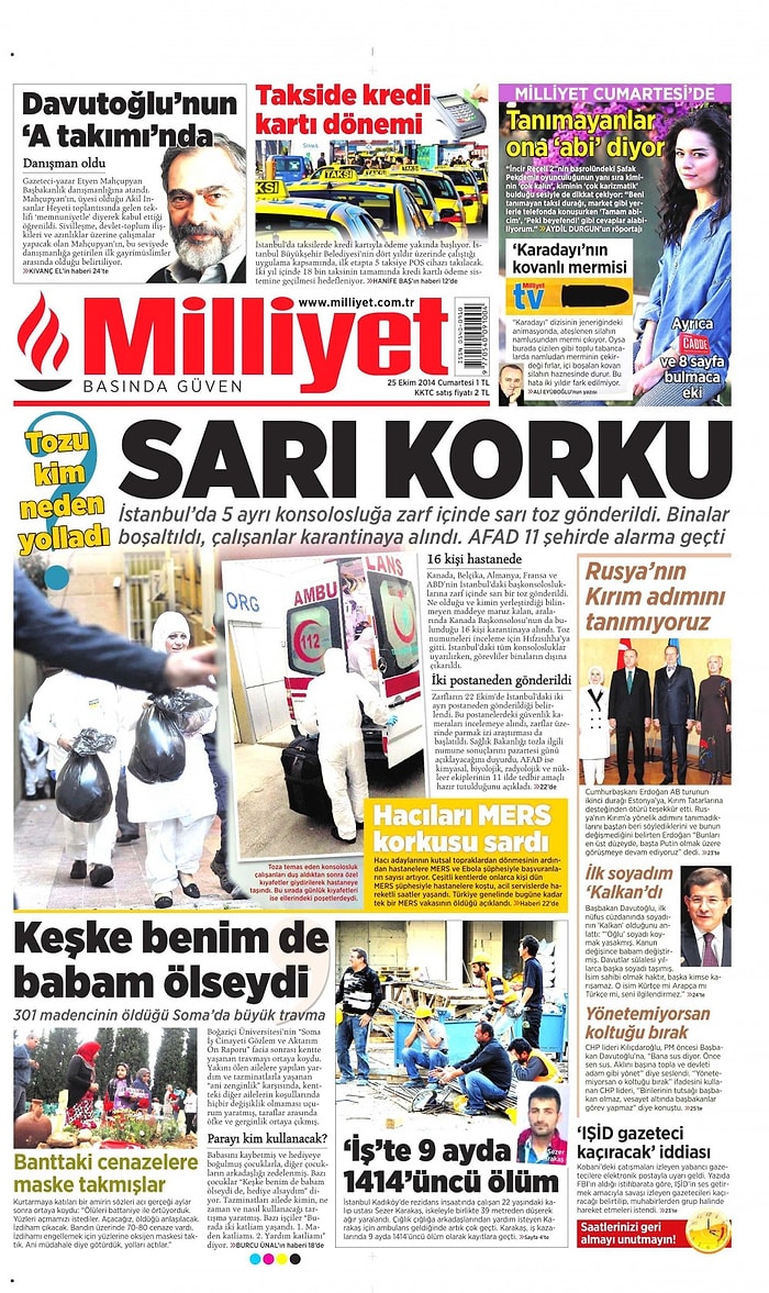 Gazetelerde Bugün | 25 Ekim Cumartesi