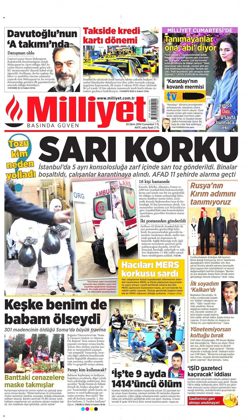 Gazetelerde Bugün | 25 Ekim Cumartesi