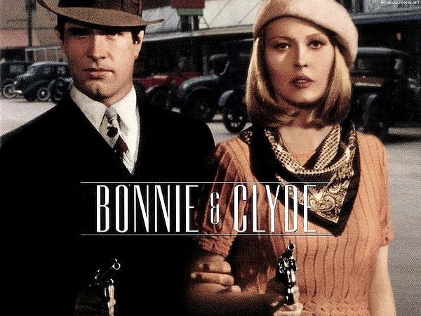 8. Bonnie ve Clyde filminden Clyde Barrow ve Bonnie Parker