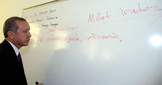 Erdoğan Tahtaya Başarının Sırrını Yazdı: 'Oku, Düşün, Uygula, Neticelendir'