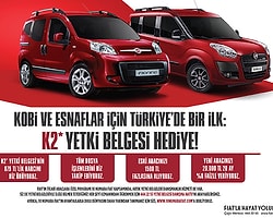 Kasım Ayında Fiat Ticari Araç Alacak Olan Esnaf Ve Kobilere K2 Yetki Belgesi Hediye