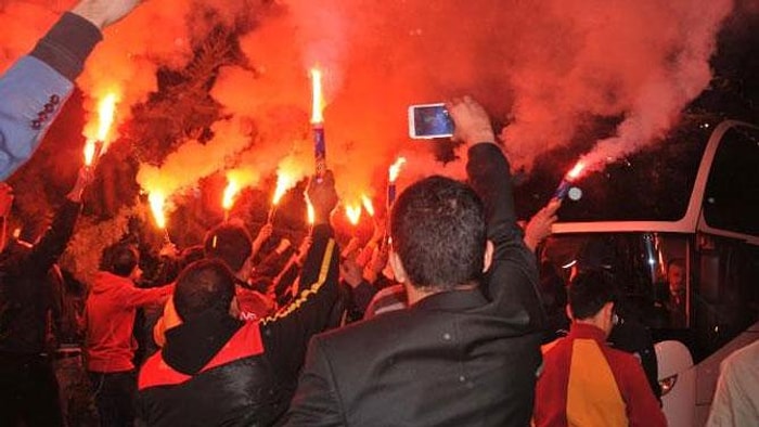 Galatasaray'a Gaziantep'te Coşkulu Karşılama