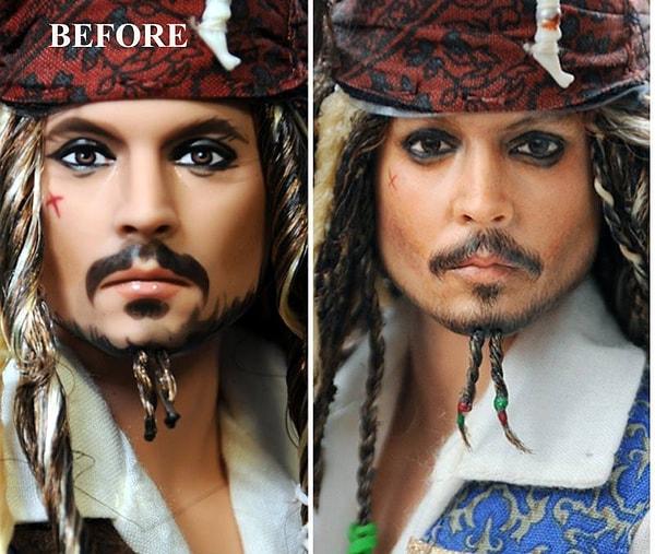 3. Karayip Korsanları filminden Kaptan Jack Sparrow (Johnny Depp)