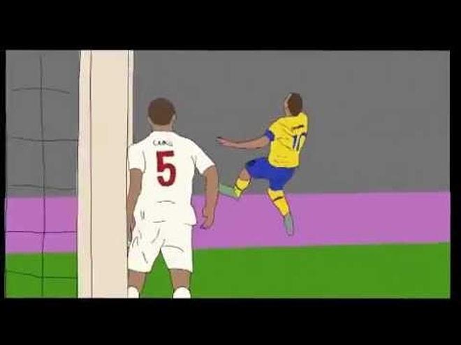 İbrahimovic'in İngiltere'ye attığı gol çizgi film oldu