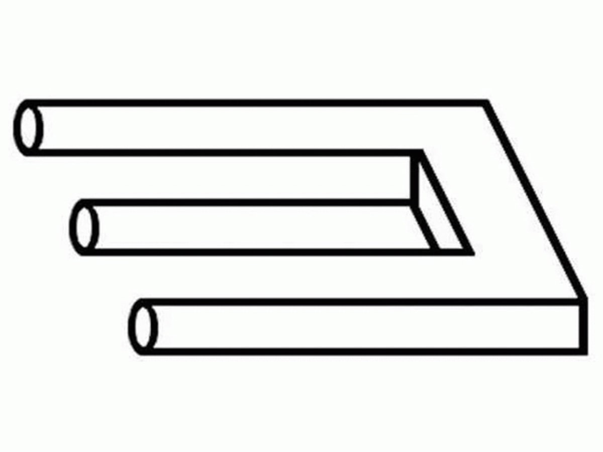 Невозможный предмет. Невозможный трезубец. Обман зрения трезубец. Головоломки с карандашами. Нарисованные головоломки иллюзии.