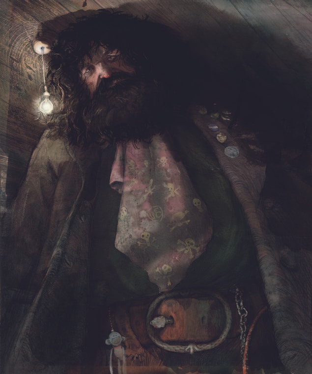 Ve, Harry'i 11. yaş gününde Dursley Ailesi'nden kurtarıp, büyü dünyasıyla tanıştıran Hagrid