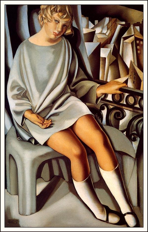 5. Balkonda Oturan Kız (Kizette - Sanatçının Kendi Kızı) - Tamara De Lempicka