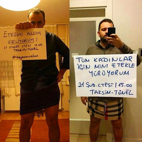 Özgecan İçin Erkeklerden Mini Etek Eylemi